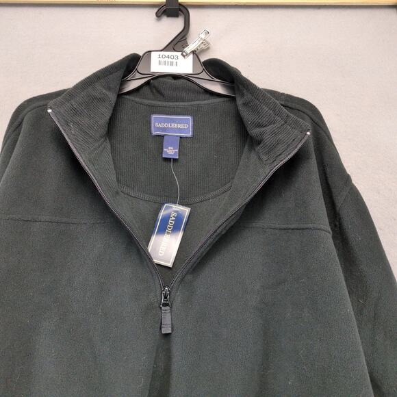 NWT Saddlebred Black 1/4 Zip Fleece Jacket Men's XXL Mock Neck Pockets Casual - Picture 8 of 10